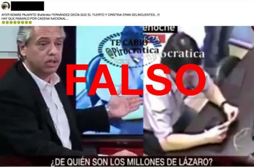 Es falso que Alberto Fernández dijo en una entrevista que Néstor y Cristina Kirchner “eran delincuentes”, hablaba de Lázaro Báez
