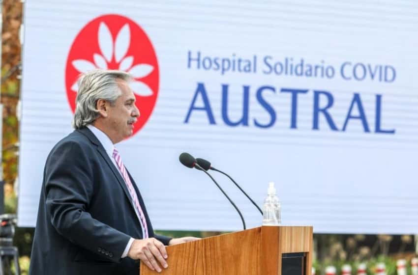 Alberto Fernández inauguró el hospital solidario COVID-19 Austral en Pilar
