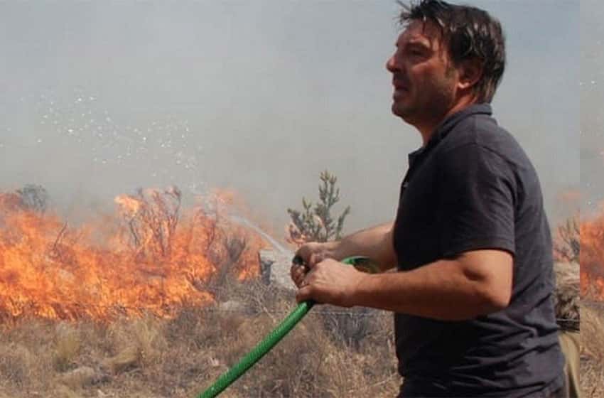 Incendios en Córdoba: el actor Damián de Santo tiene sus cabañas cercadas por el fuego