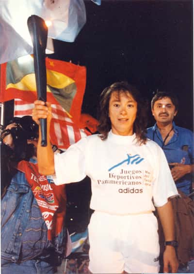 Nora Vega el día de la ceremonia inaugural de los Juegos Panamericanos.