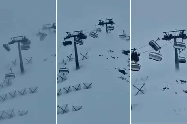 Italia: repentinas ráfagas de viento generaron pánico en un centro de esquí