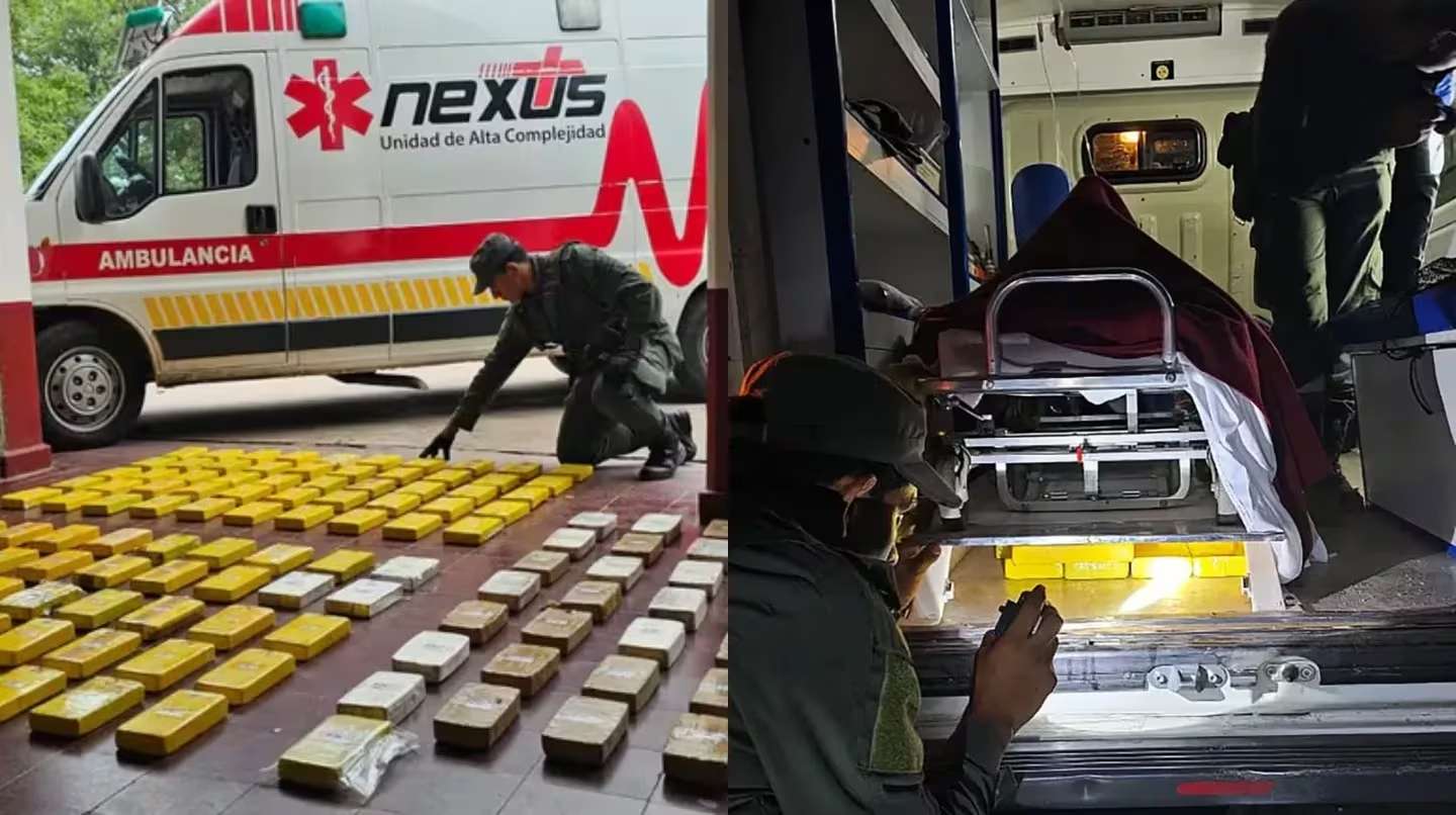 Secuestraron 134 kilos de cocaína en una ambulancia