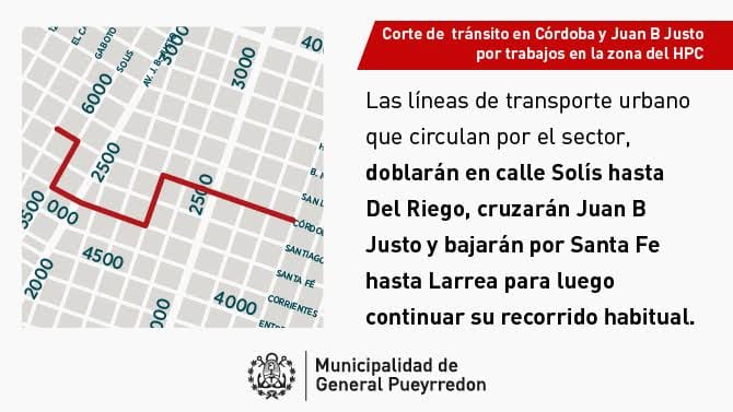 Cierran el tránsito en Córdoba y Juan B. Justo