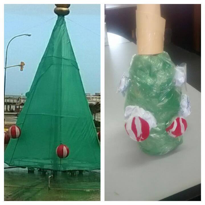 El municipio instaló un árbol de navidad en la costa y llegaron los memes