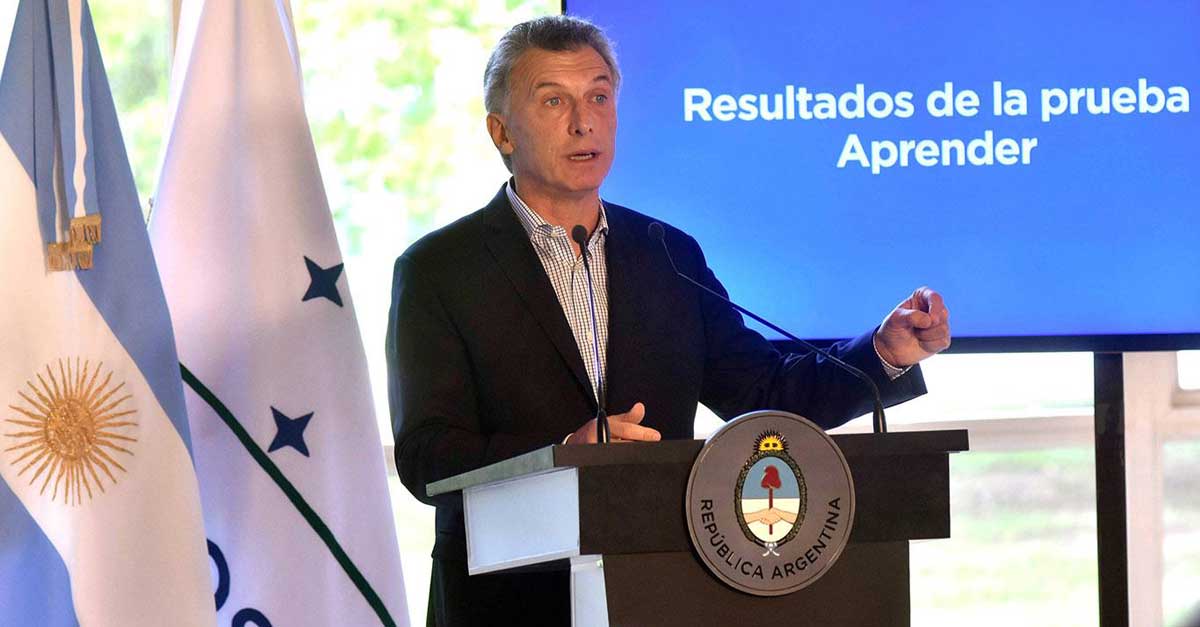 Para Macri, el resultado de la Prueba Aprender fue "sorprendentemente malo"