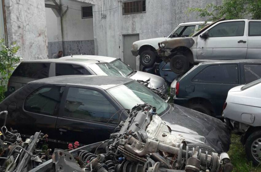 Desbaratan un desarmadero ilegal: había más de 20 autos desguazados