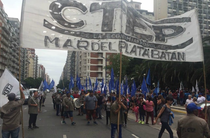Marcha y protesta de CTEP en reclamo de trabajo