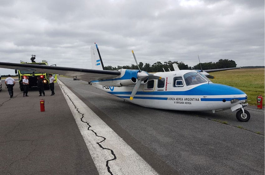 Avión de la fuerza aérea se accidentó en el aeropuerto