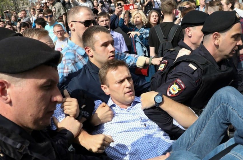 Protestas en Rusia: detuvieron al principal opositor de Putin
