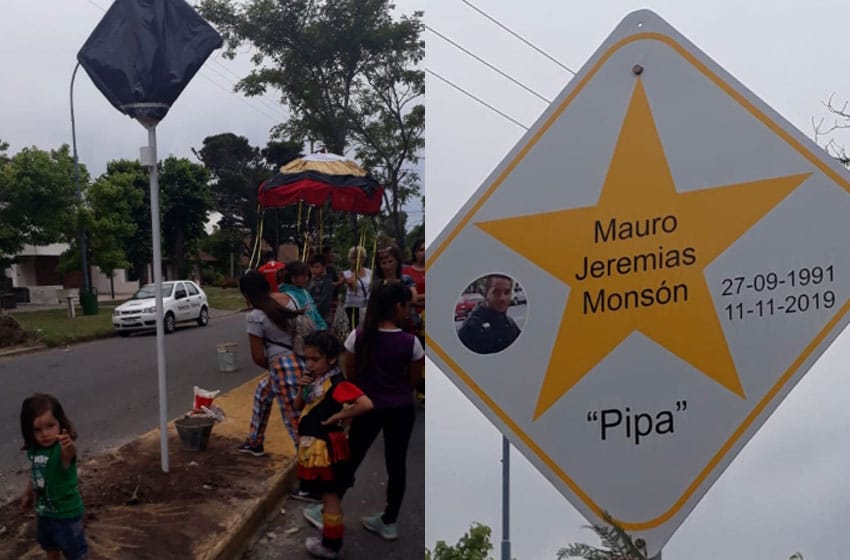 Colocaron una estrella en memoria del motociclista atropellado en Tejedor y Mariani