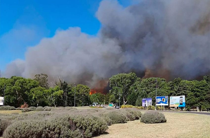 Bomberos, vecinos y voluntarios controlaron el incendio que se desató en Villa Gesell
