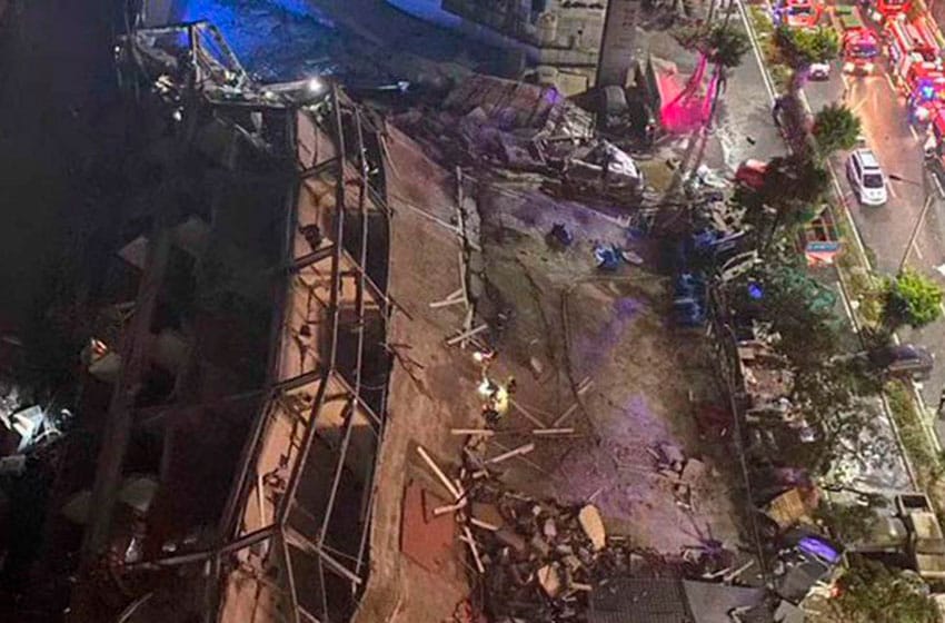 Se derrumbó un hotel en cuarentena en China y hay más de 70 personas atrapadas 