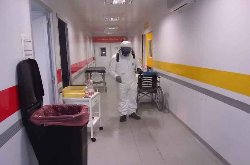 Ante la oleada de casos en la salud, el EMSUR desinfectó instalaciones por el COVID-19