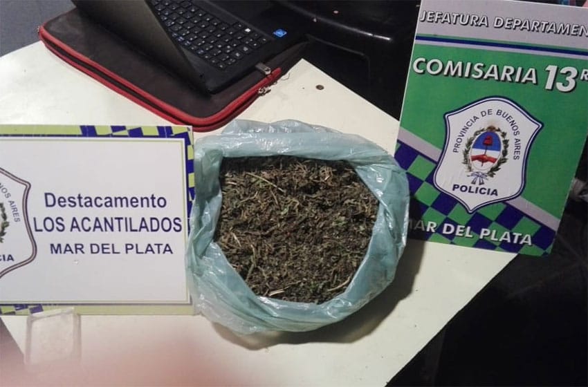 Incautaron casi medio kilo de marihuana en un operativo en Acantilados