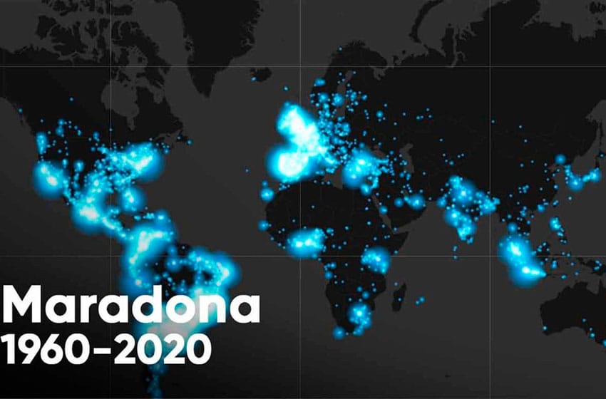 Más de cinco millones de mensajes en Twitter homenajearon a Diego Maradona