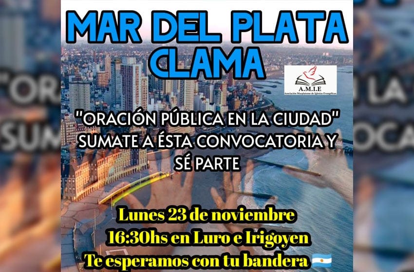 Evangélicos convocan a "Mar del Plata Clama" frente al Municipio