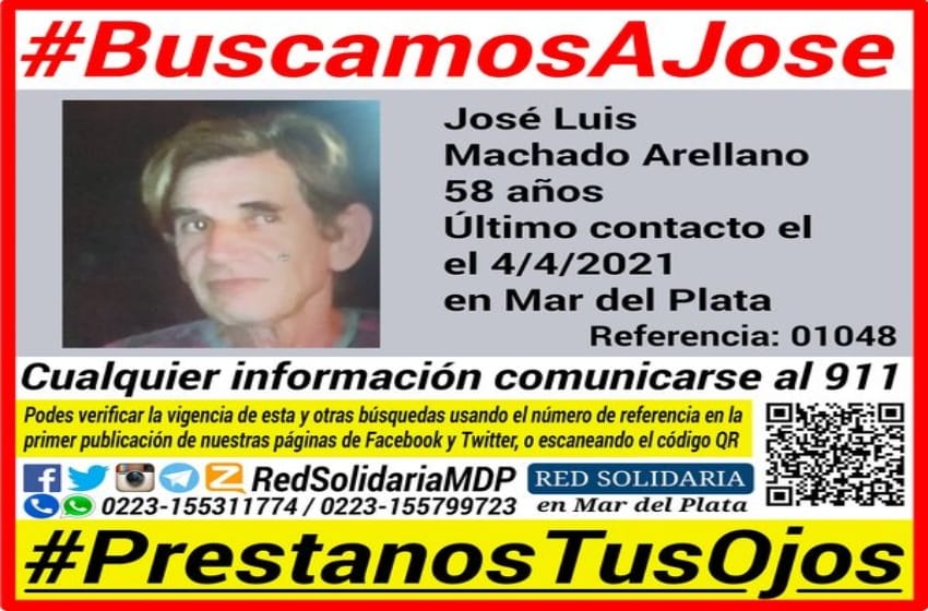 Buscamos a José: despareció un hombre de 58 años en Mar del Plata