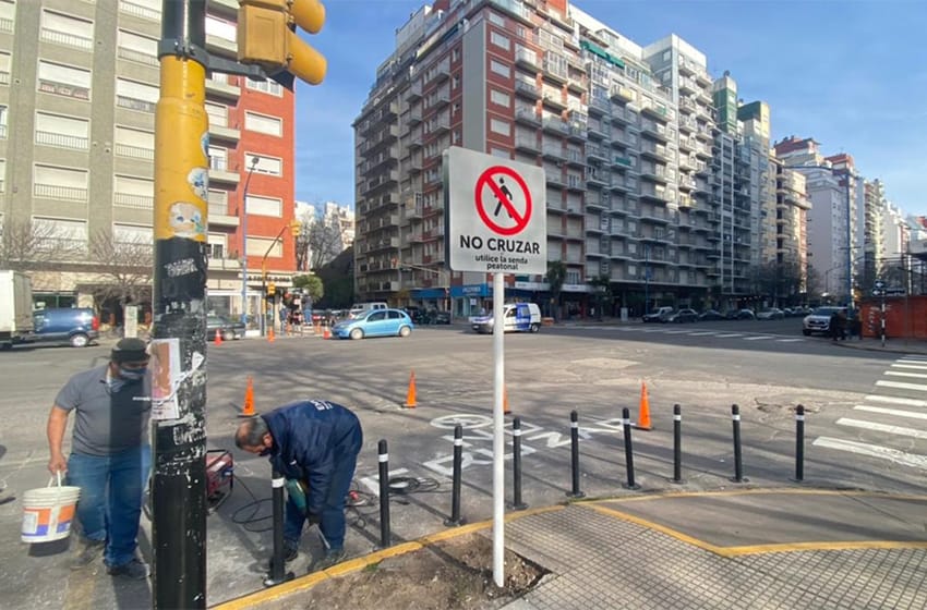 Plaza Colón: intervención del Municipio para ordenar el cruce peatonal