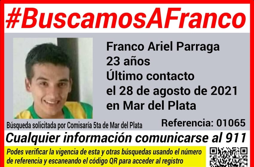 Buscan a un joven desaparecido en Mar del Plata
