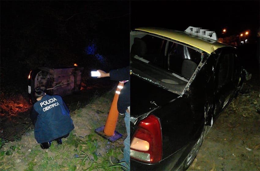 Un taxista vivió una pesadilla: lo robaron y le volcaron el auto en Parque Palermo