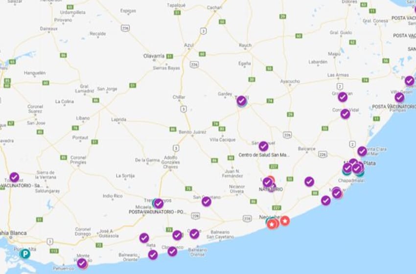 Los turistas de la provincia pueden consultar un mapa con puestos de vacunación y testeos