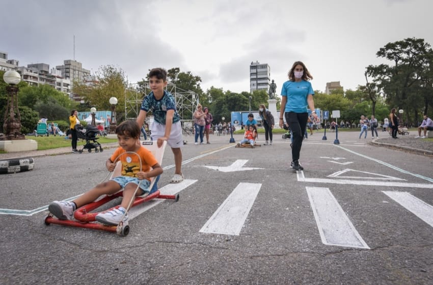 Niños y niñas aprendieron sobre seguridad vial en la Plaza Mitre