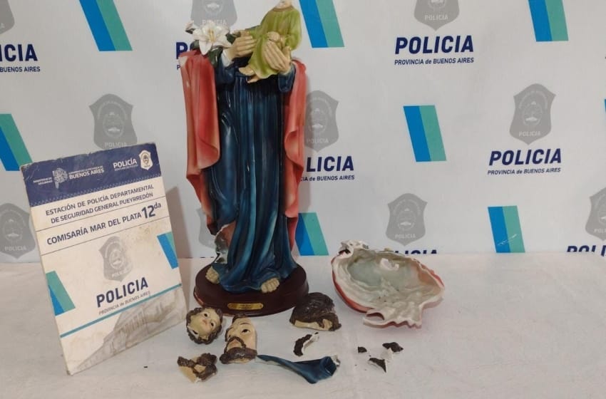 Intentó robar una estatua de la parroquia San Cayetano