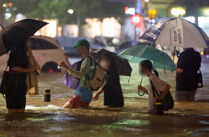 Nueve muertos por las fuertes lluvias en Corea del Sur