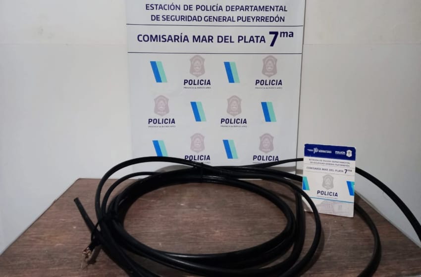 Un nuevo "roba cables" atrapado en Mar del Plata