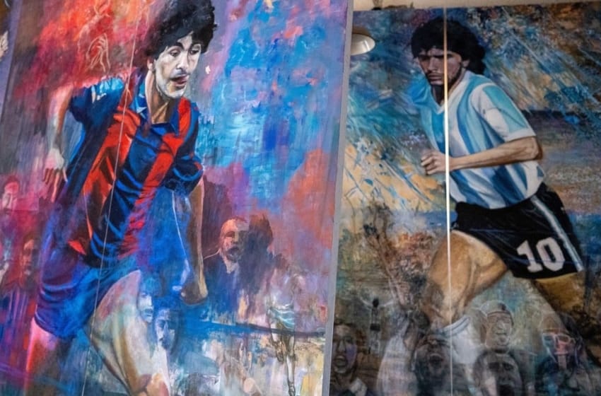Maradona y un nuevo homenaje: cómo es el impactante mural que recorre toda su trayectoria en el fútbol