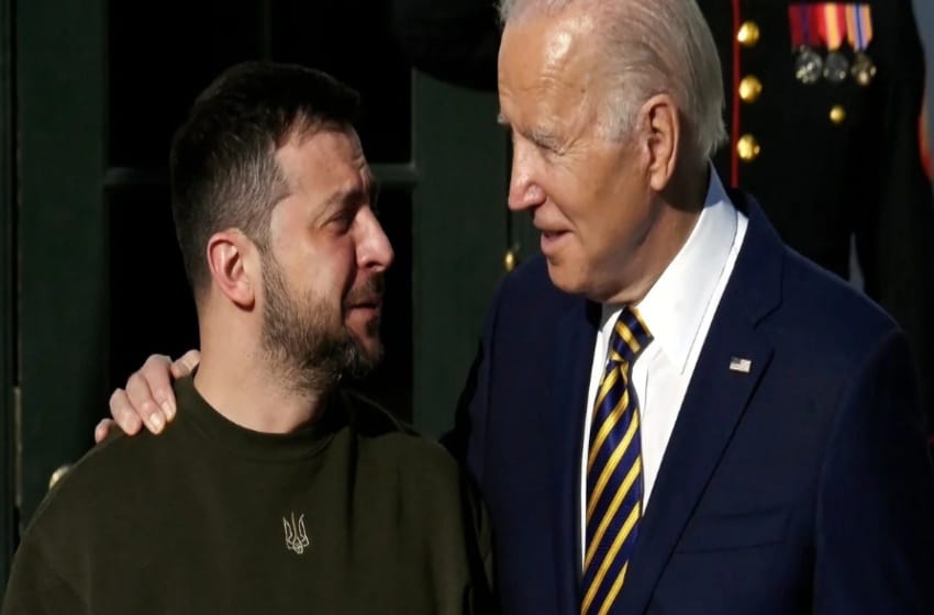 Joe Biden recibió a Volodimir Zelenski en la Casa Blanca y dijo que es "el hombre del año"
