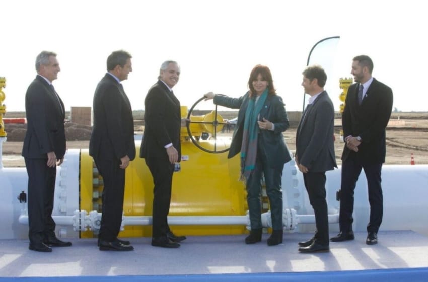 Alberto Fernández y Cristina Kirchner abrieron la válvula del Gasoducto Presidente Néstor Kirchner