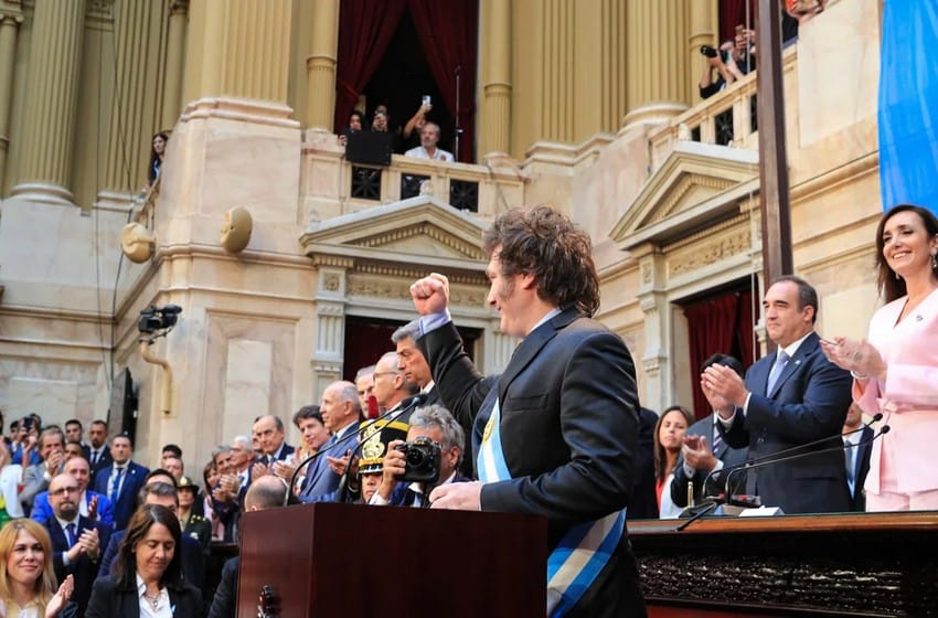 Milei en su discurso de apertura de la Asamblea Legislativa