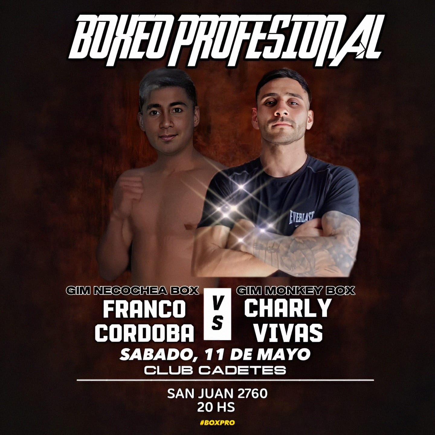 Franco Córdoba y Charly Vivas pelearán este sábado en Cadetes.