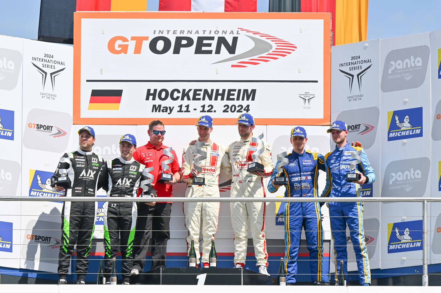 El podio de la segunda carrera en Hockenheim.