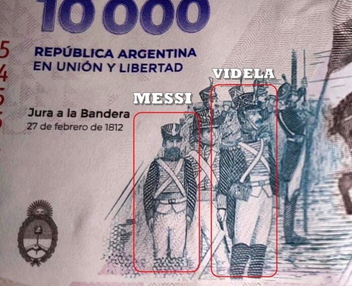 El caso más famoso es del del “diablito” que se veía en los billetes de 5 pesos que circularon entre 1983 y 1985.