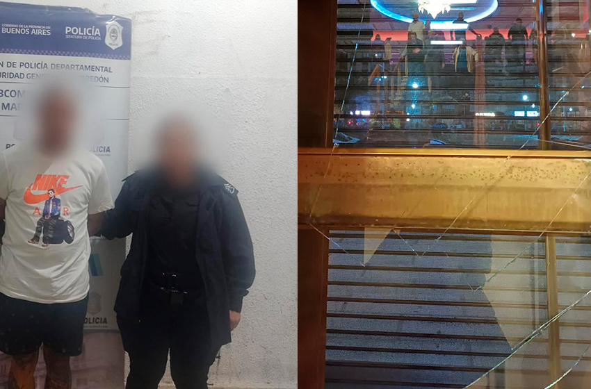 Rompió puerta de acceso del Casino con una patada