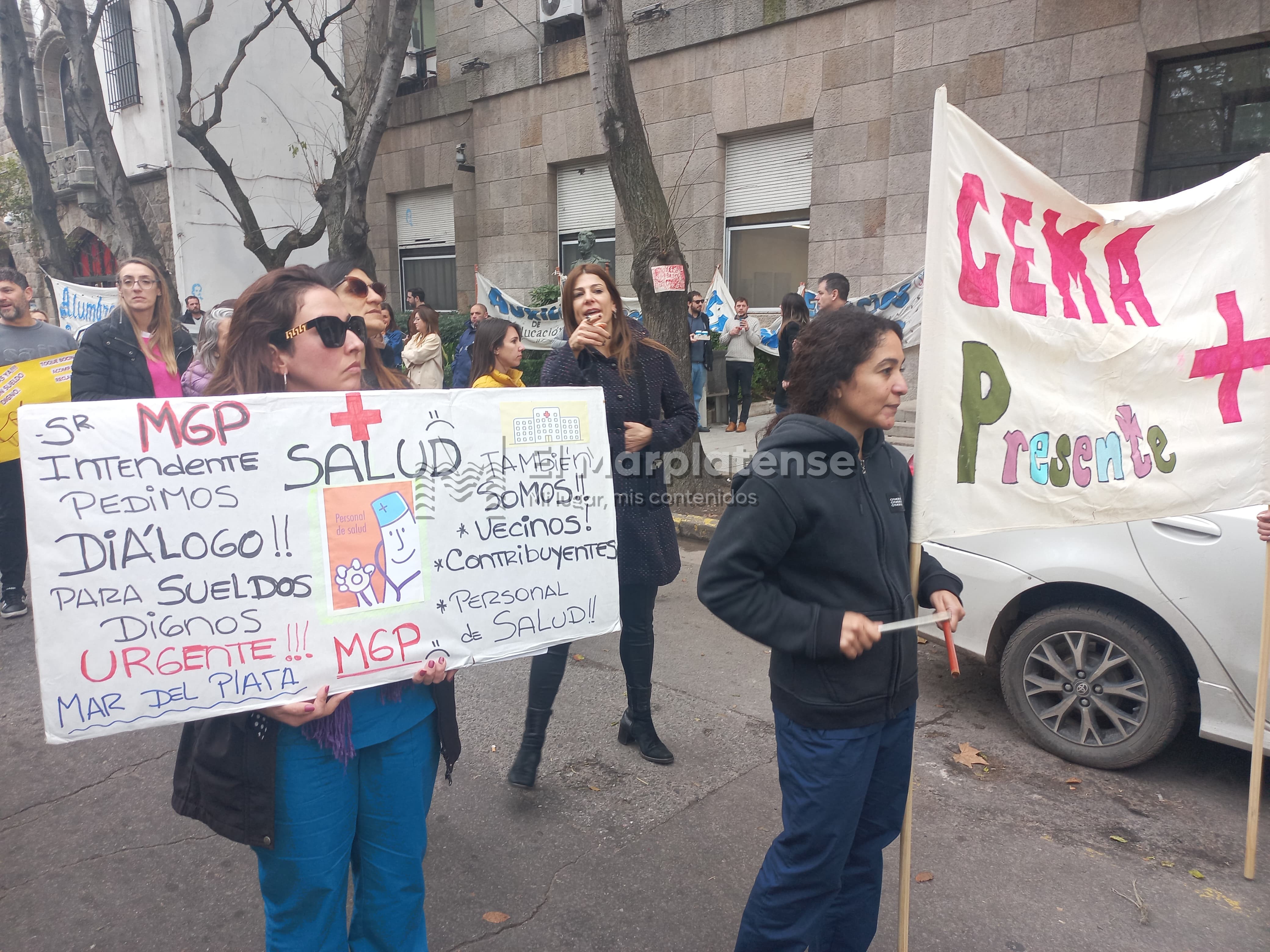 Protesta de los trabajadores municipales.