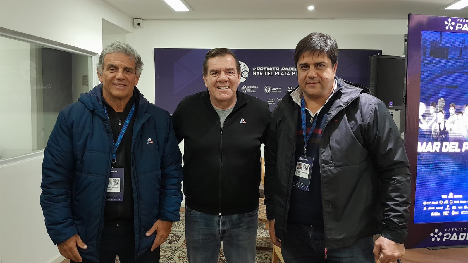 Diógenes de Urquiza junto al intendente Guillermo Montenegro y el presidente del EMDER, Sebastián D´Andrea.